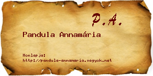 Pandula Annamária névjegykártya